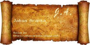 Jaksa Aranka névjegykártya